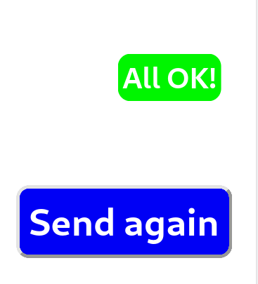 Screen showing button and 'All OK!' message